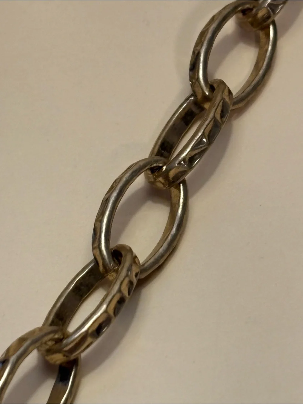 Dana Buchman Matte Gold Textured Link Necklace 29”+2”